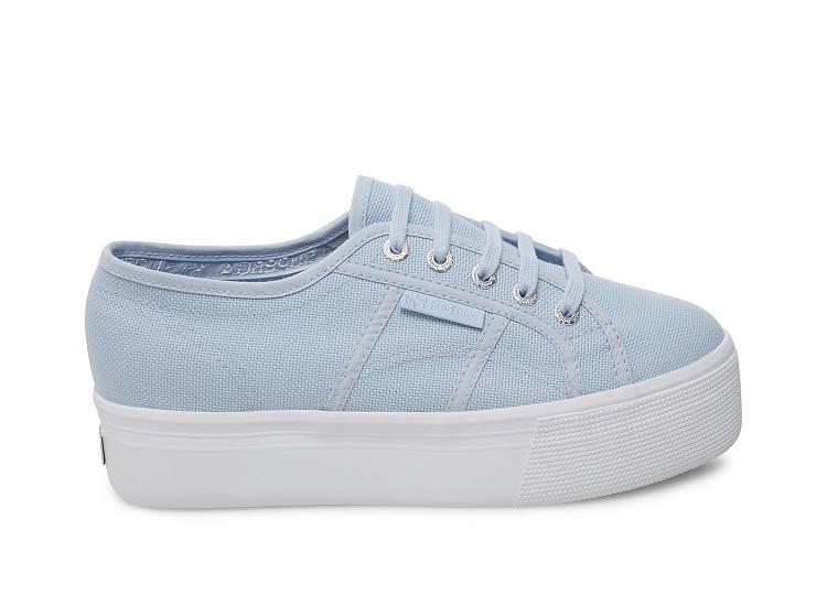 Superga 2790 Acotw Blue-Wht Fab - Womens Superga Platform Shoes